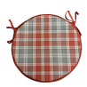 Coussins de siège de bistrot ronds à carreaux Highland pour l'automne | Coussins de chaise ronds en tartan