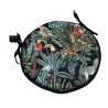 Coussin de Chaise Rond Bistro Noir Tapisserie Forêt Tropicale | Coussins de Chaise Circulaires