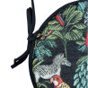 Coussin de Chaise Rond Bistro Noir Tapisserie Forêt Tropicale | Coussins de Chaise Circulaires