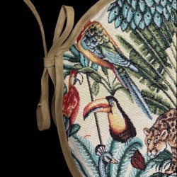 Coussin de Siège Rond Bistro Tapisserie Forêt Tropicale Naturelle | Coussins de Chaise Ronds