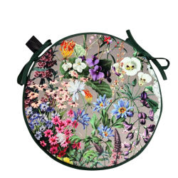 Coussins de siège ronds en velours floral de luxe | Coussins de chaise circulaires en velours