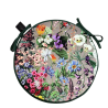 Coussins de siège ronds en velours floral de luxe | Coussins de chaise circulaires en velours