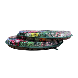 Coussins de siège ronds en velours floral de luxe | Coussins de chaise circulaires en velours
