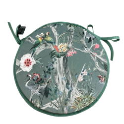 Fluwelen Chinoiserie Ronde Bistro Stoelkussens | Ronde Fluwelen Stoelkussens