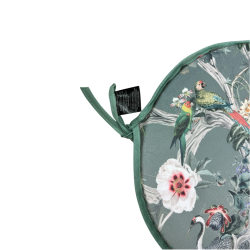 Coussins de siège bistro ronds en velours Chinoiserie | Coussins de chaise ronds en velours
