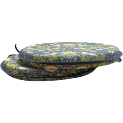Cuscino per Sedia Bistro Rotondo Strawberry Thief Navy | Cuscini per Sedie Bistro Rotonde