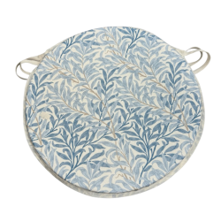 Round Bistro Willow Bough Azure Seat Pad | William Morris Seat Pads |