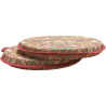 Round Bistro Strawberry Thief Crimson Seat Pad | Red Bistro Chair Pads