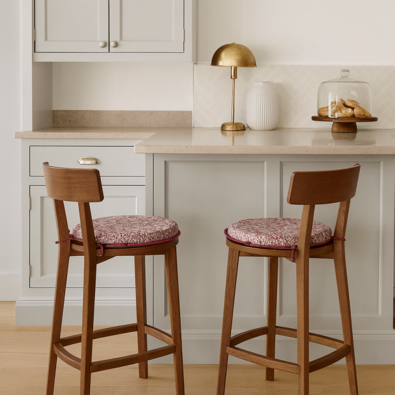 Coussins de siège Bistro Ronds Snakeshead Crimson | Coussins de siège Bistro à motifs