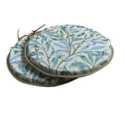 Coussin de Chaise Rond Bistro Willow Bough Seaspray | Coussin de Chaise Rond à Motifs