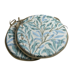 Coussin de Chaise Rond Bistro Willow Bough Seaspray | Coussin de Chaise Rond à Motifs