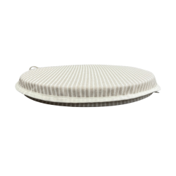 Coussin de Chaise de Bistro Rond à Rayures Blanches | Coussins de Chaise de Bistro Rond à Rayures |