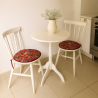 Round Bistro William Red Tapestry Seat Pads | Round Red Bistro Seat Pads