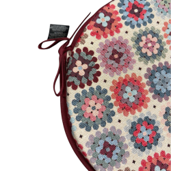 Coussin de siège en tapisserie crochetée ronde pour bistro | Coussins de chaise crochetés ronds |