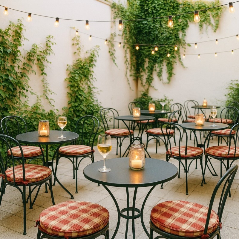 Rote Highland-Karo-Runde Bistro-Sitzkissen | Rote Tartan-Runde Stuhlkissen