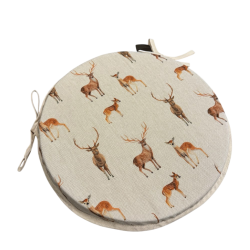 Stags & Deer Round Bistro Seat Pads | Round Chair Pads With Deer Design