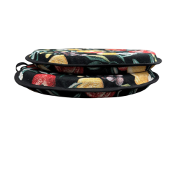 Coussin de Chaise Rond en Tapisserie de Fruits Noirs | Coussins de Chaise Ronds avec Motif de Fruits