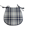 Highland Check Denim Classic D Stoelkussens| Blauw Geruit D-vormige Stoelkussens