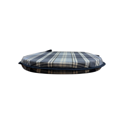 Coussins de siège Highland Check Denim Classic D | Coussins de siège en forme de D à carreaux bleus