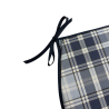 Coussins de siège Highland Check Denim Classic D | Coussins de siège en forme de D à carreaux bleus