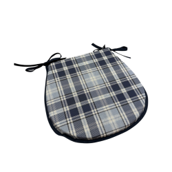 Cuscini per sedie Highland Check Denim Classic D | Cuscini per sedie a forma di D Blue Check