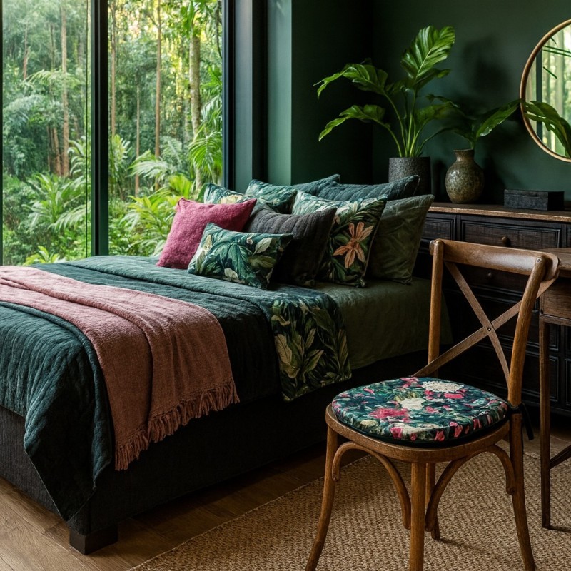 D-vormige tropische fluwelen stoelkussens | Klassieke D tropische fluwelen stoelkussens