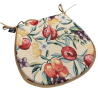 Coussin de siège en forme de D en tapisserie de fruits naturels | Coussin de siège classique en forme de D avec fruits
