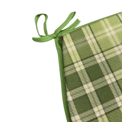 Cuscini per sedie a forma di D Highland Check Green | Cuscini per sedie a forma di D Tartan