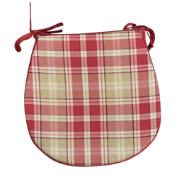 Highland Check Red D-förmige Sitzpolster| Rote Tartan D-förmige Sitzpolster |