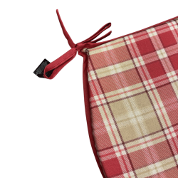 Coussins de siège en forme de D à carreaux rouges Highland | Coussins de siège en forme de D à tartan rouge |