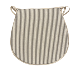 Coussin de siège en forme de D à rayures grises | Coussin de siège en forme de D à rayures extra épaisses
