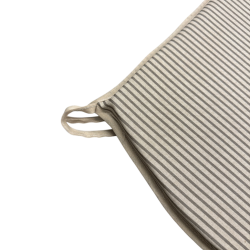 Coussin de siège en forme de D à rayures grises | Coussin de siège en forme de D à rayures extra épaisses