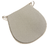 Cuscini per sedie a forma di D a righe grigie | Cuscino per sedie a forma di D extra spesso a righe