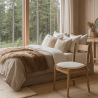 Coussin de siège en forme de D à rayures blanches | Coussin de siège en forme de D à rayures extra épaisses