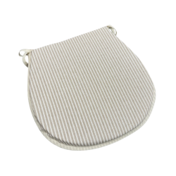 Coussin de siège en forme de D à rayures blanches | Coussin de siège en forme de D à rayures extra épaisses