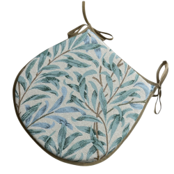 Cuscino per sedile a forma di D Willow Bough Seaspray | Cuscino per sedile blu verde a forma di D