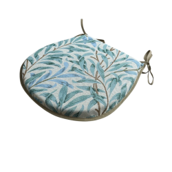 Coussin de siège en forme de D Willow Bough Seaspray | Coussin de siège bleu vert en forme de D