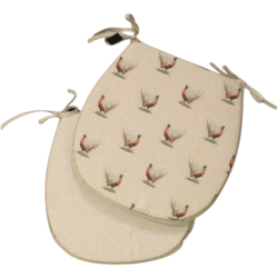 Coussins de siège réversibles 'D' Petits Faisans | Ensemble de 2, 4, 6 ou 8 coussins de chaise