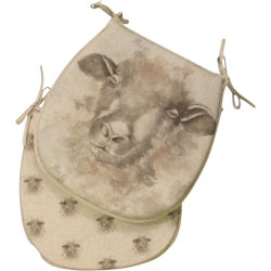 Cuscini per sedie a forma di 'D' reversibili in lana | Set di 2, 4, 6 o 8 cuscini per sedie