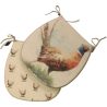 Coussins de siège réversibles en forme de 'D' avec motif faisan | Ensemble de 2, 4, 6 ou 8 coussins de chaise