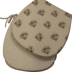 Bunny Rabbit Wende-Sitzkissen in 'D'-Form | Set mit 2, 4, 6, 8 Stuhlkissen