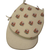Coussin de siège réversible en forme de 'D' avec motif de coq | Ensemble de coussins de chaise double face