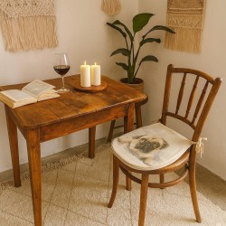 Grandi Cuscini per Sedie Reversibili a Forma di 'D' con Motivo Carlino | Set di 2,4,6,8 Cuscini per Sedie