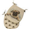 Große Pug Wendbare 'D' Form Sitzkissen | Set mit 2, 4, 6, 8 Stuhlkissen