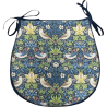 D-förmiges Sitzkissen Strawberry Thief Navy | Blaues Blumen-D-förmiges Sitzkissen