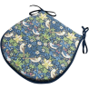 D-förmiges Sitzkissen Strawberry Thief Navy | Blaues Blumen-D-förmiges Sitzkissen