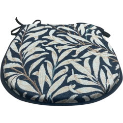 Cuscino per sedile a forma di D Willow Bough Ebony | Cuscini per sedile a forma di D con motivo |
