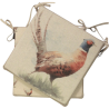 Coussins de siège carrés réversibles Faisan | Ensemble de 2, 4, 6 ou 8 coussins de chaise