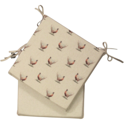Coussins de siège carrés Petits Faisans | Ensemble de 2,4,6,8 coussins de chaise | 2 côtés