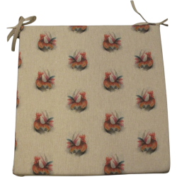 Coussin de siège carré réversible Grand Coq | Ensemble de 2, 4, 6 ou 8 coussins de chaise